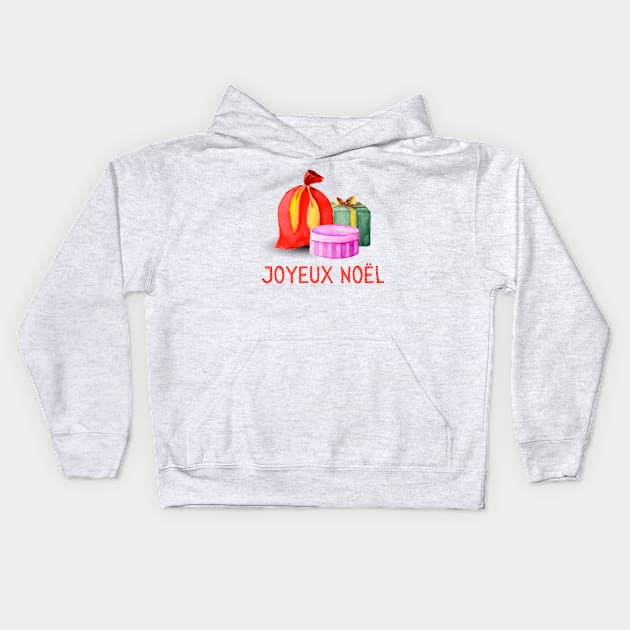 French Christmas Gift France Joyeux Noel Kids Hoodie by InnerMagic